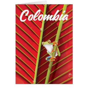 Cartão Poster de viagens sapo da árvore Colômbia