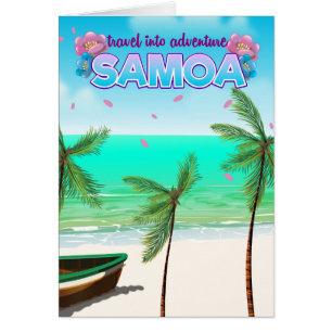 Cartão Poster de viagens "viagem para aventura" de Samoa.