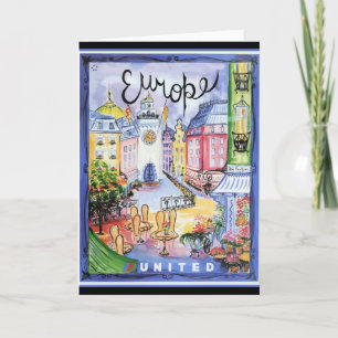 Cartão Poster de viagens Vintage Europe