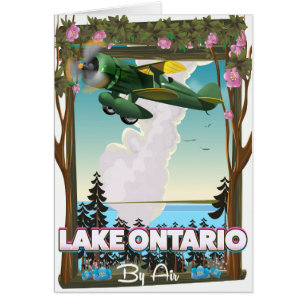 Cartão Poster de voo do Lago Ontário Norte-Americano