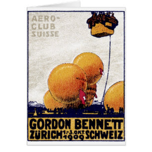 Cartão Poster do clube da aviação de 1909 suíços