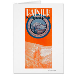 Cartão Poster do Monte Rainier - equitação