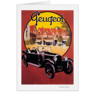 Cartão Poster do promocional do automóvel de Peugeot