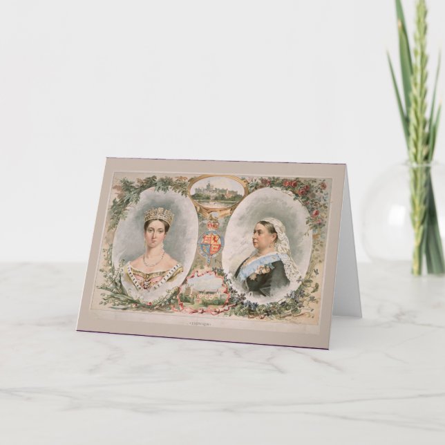 Cartão Poster dourado do jubileu da rainha Victoria (Frente)