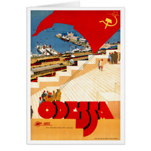 Cartão Poster Odessa da União Soviética Restaurada