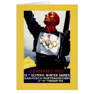 Cartão Poster olímpico da propaganda de 1936 jogos do
