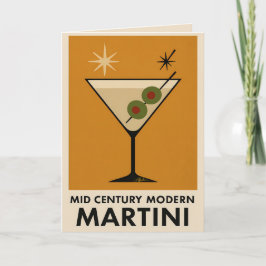 Cartão Poster Style Mid Century Modern Martini