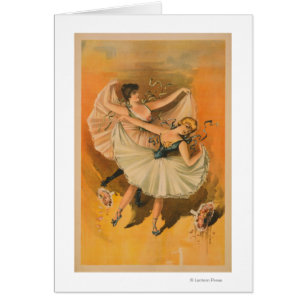 Cartão Poster teatral de duas bailarinas