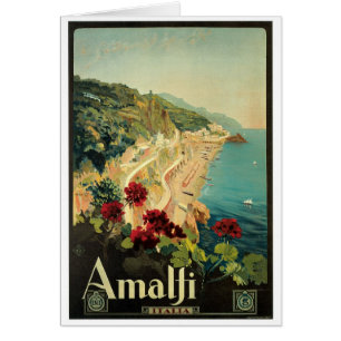 Cartão Poster vintage de Amalfi, Italia