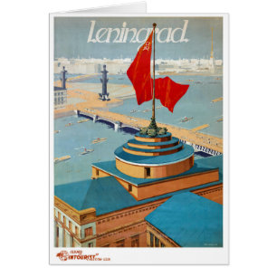 Cartão Poster vintage de Leninegrado URSS restaurado