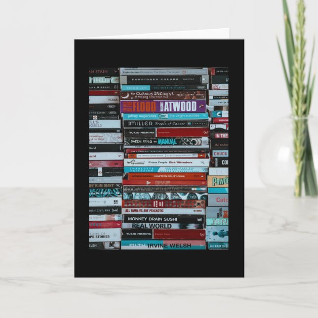 Cartão Poster vintage de livros (Frente)