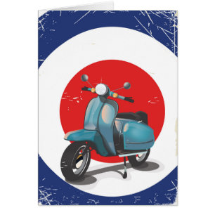 Cartão poster vintage Mod Motorbike
