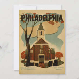 Cartão Poster vintage Philadelphia