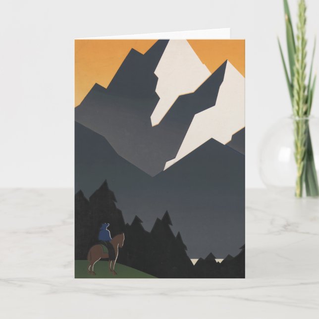 Cartão Poster vintage Promovendo Viagem para Montana. (Frente)