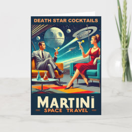 Cartão Posteres de viagens Espaciais Martini Coquetéis da