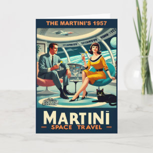 Cartão Posteres de viagens espaciais Martini em 1957