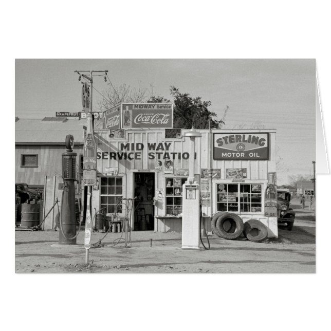 Cartão Posto de Serviço Midway, 1939 (Frente Horizontal)