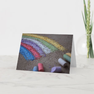 Cartão Pot of Gold at the End of the Rainbow Chalk Art