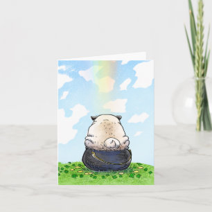 Cartão Pot of Gold pug St. Patrick's Day card