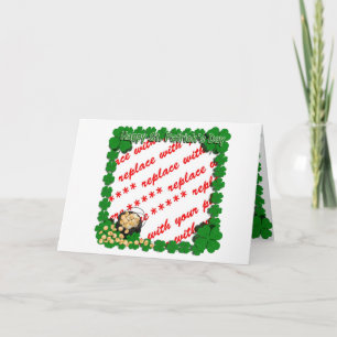 Cartão Pote com enquadramento Dourado para Dia de São Pat