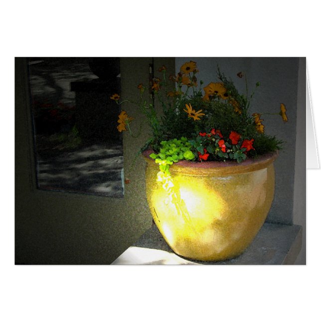 Cartão Pote Dourado das flores (Frente Horizontal)