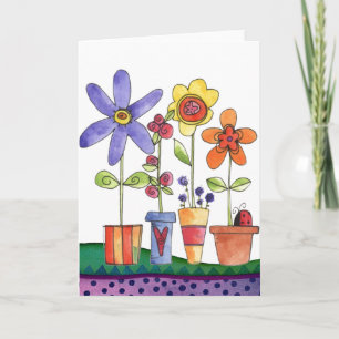 Cartão Potes de flores
