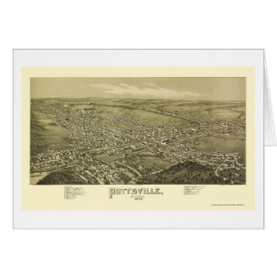 Cartão Pottsville, mapa panorâmico do PA - 1889