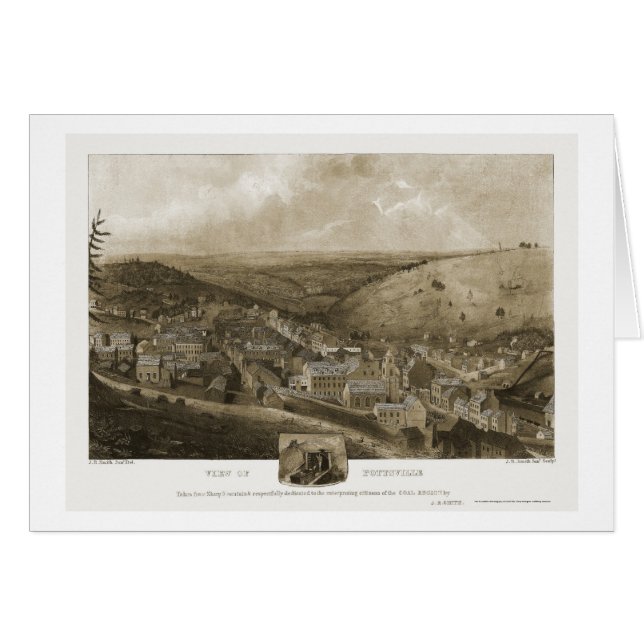 Cartão Pottsville, mapa panorâmico do PA - 1922 (Frente Horizontal)