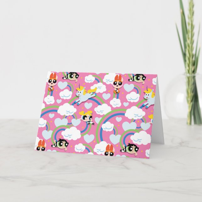Cartão Powerpuff Girls & Donny Rainbow Patterno (Frente)