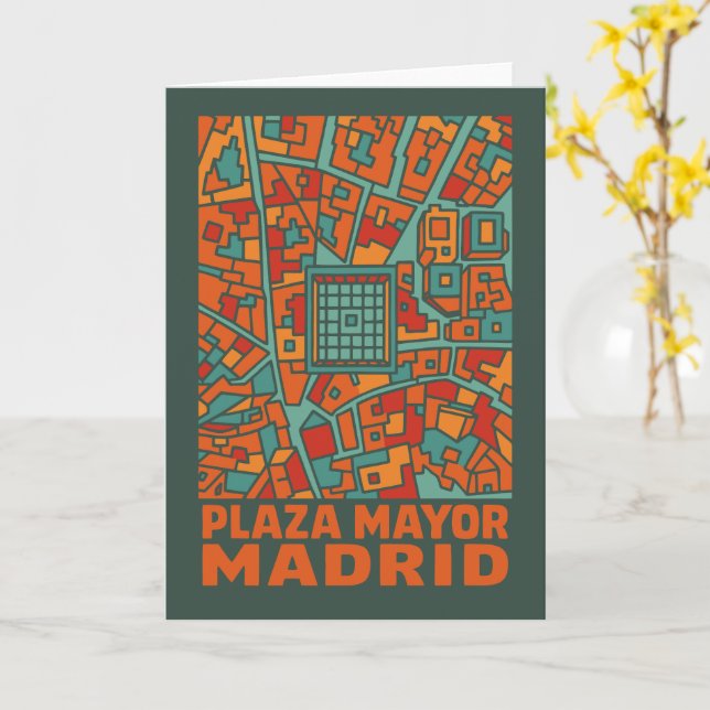 Cartão Praça Mayor de Madrid (Flor Amarela)