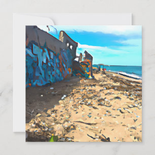 Cartão Praia Abandonada Pós-Apocalíptica