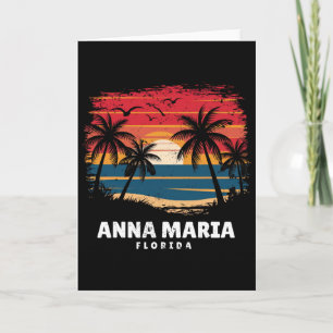 Cartão Praia Anna Maria Flórida Surfista de Prancha Árvor