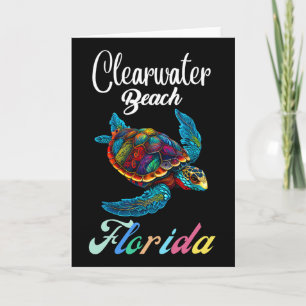 Cartão Praia Clearwater Flórida Tie Dye Tartaruga Marinha