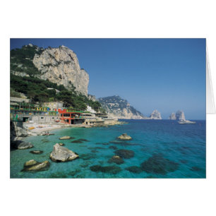 Cartão Praia da costa de mar Mediterrâneo de Italia