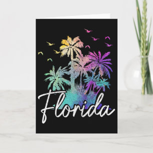 Cartão Praia da Flórida Vintage Miami Tampa Palmeiras Fér