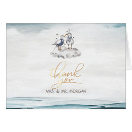 Cartão Praia das Gaivotas de Aquarela