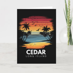 Cartão Praia de Cedar Long Island Prancha de Surf Surfand