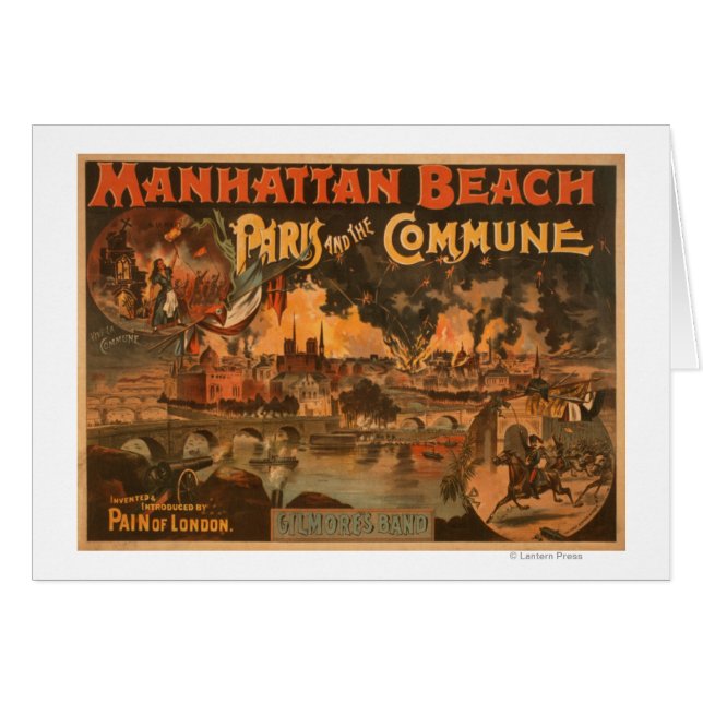 Cartão Praia de Manhattan - Paris e o jogo comunal (Frente Horizontal)