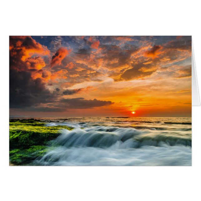 Cartão Praia De Manyar No Sunrise (Frente Horizontal)
