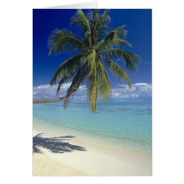 Cartão Praia de Matira na ilha de Bora Bora, Sociedade (Frente)