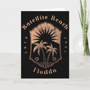Cartão Praia de Satélite Flórida Surfista Retro Praia Vin