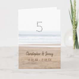 Cartão praia de surfe do aniversário de casamento de 5 wo
