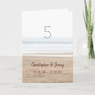 Cartão praia de surfe do aniversário de casamento de 5 wo