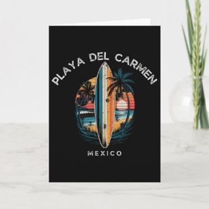 Cartão Praia Del Carmen México Homens Mulheres Surfe _1