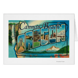 Cartão Praia do canhão, Oregon - grandes cenas da letra