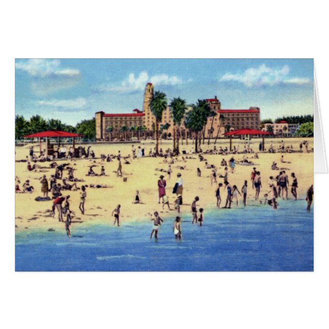 Cartão Praia do hotel de parque de St Petersburg Florida (Frente Horizontal)