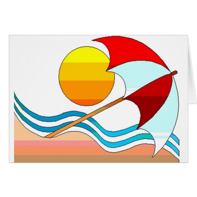 Cartão Praia ensolarada (Frente Horizontal)
