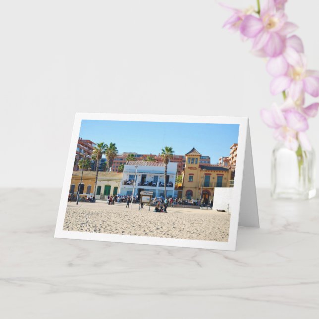 Cartão Praia Malvarossa, Valência, Espanha (Orquídea)