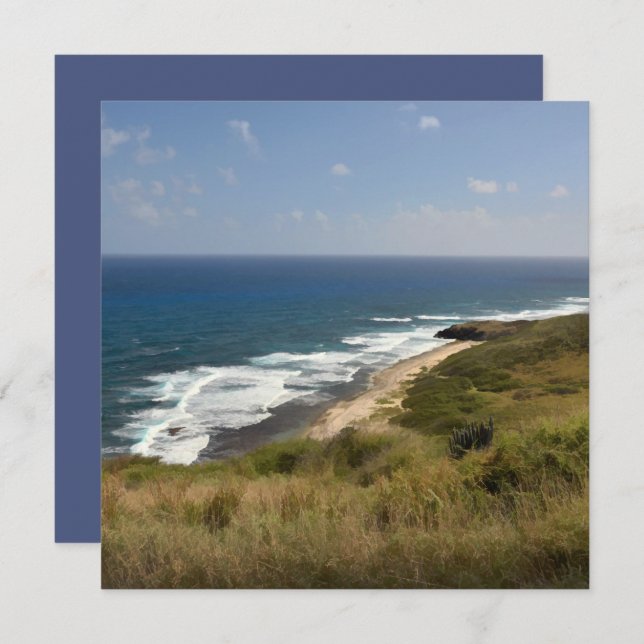 Cartão Praia Mar Areia Natureza Céu Caribe USVI Nota (Frente/Verso)