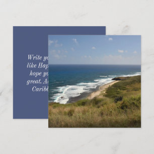 Cartão Praia Mar Areia Natureza Céu Caribe USVI Nota